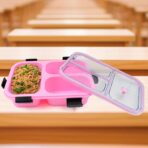 Insulated Plastic 3-Compartment Lunch Box (1 Piece - Image 3