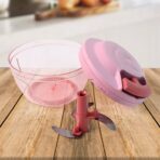 Power-X Hand-Pull Vegetable Chopper 500ml Manual Food Processor with Triple Stainless Steel - Image 3