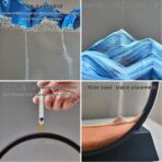 3D Moving Sand Art Picture | Liquid Motion Decor | Relaxing Sandscape for Home & Office | Round Glass Frame (1 Pc) - Image 2