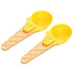 Ice Cream Spoons Set (2 pcs) ? Plastic Watermelon Scoopers with Trigger for Ice Cream, Fruit, and Cupcakes, Kitchen Tools