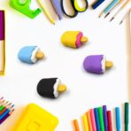 Dessert Erasers Set: Donut, Lollipop, Ice Cream, Cone Shapes ?Fun B'Day Return Gift - Image 3