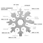 Durable & Portable 18 in 1 Snowflake Multi-Tool, Snowflake Bottle Opener Flat Phillips Screwdriver Kit Wrench - Image 2