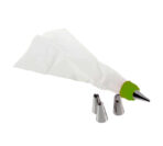 CAKE DECORATING NOZZLE WITH PIPING BAG STAINLESS STEEL PIPING CREAM FROSTING NOZZLES