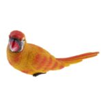 Tropical Macaw Parrot Wall Statue/Hanging Figurine - Vibrant Orange & Yellow Resin Sculpture - Exotic Bird Decor for Garden, Patio or Home - Image 4