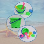 Beach Sand Castle Toy Set for Kids PCS Summer Beach Toys with Bucket, Molds Shovel Sandbox Outdoor Play Set for Toddlers Children - Image 3